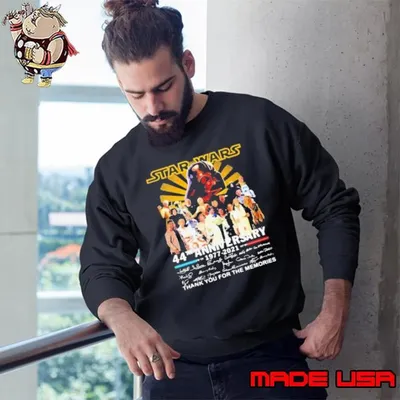 Star Wars 44th Anniversary 1977 2021 Thank You For The Memories Signuature Sweatshirt