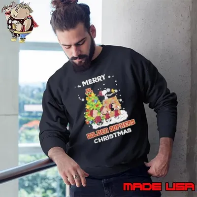 2024 Minnesota Golden Gophers Snoopy And Friends Merry Christmas Sweatshirt
