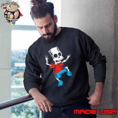 Bart Simpson Skeleton The Simpsons for Halloween Sweatshirt