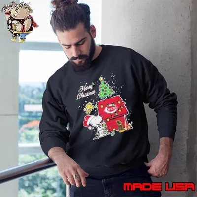 Cincinnati Reds Merry Christmas With Snoopy Baby Sweatshirt