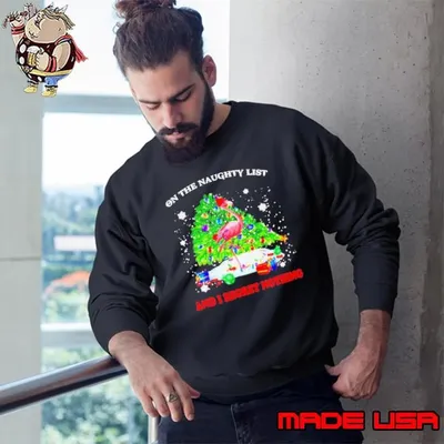 Flamingo on the naughty list and I regret nothing Christmas Sweatshirt
