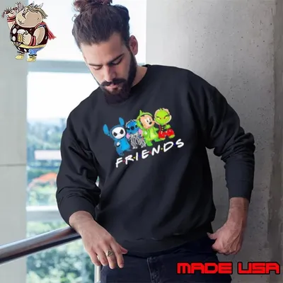 Friends Jack Skellington, Stitch, Mickey Sweatshirt