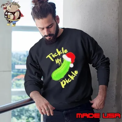 Funny Tickle My Pickle Santa Hat Merry Christmas Sweatshirt