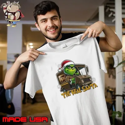 Grinch the real santa UPS shirt