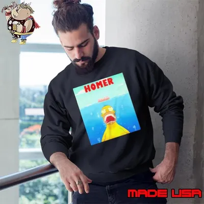 Homer Simpsons Jaws parody Sweatshirt