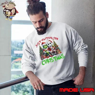 Just Waiting For Christmas Grinch Nightmare Sweatshirt