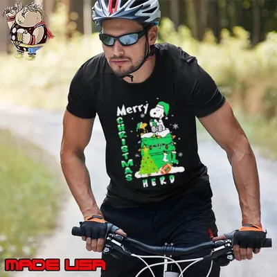 Marshall Thundering Herd Snoopy And Woodstock Merry Christmas Shirt