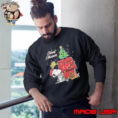Merry Christmas With Snoopy Baby Boston Red Sox T Sweatshirt