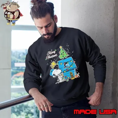 Merry Christmas With Snoopy Baby Miami Marlins Sweatshirt