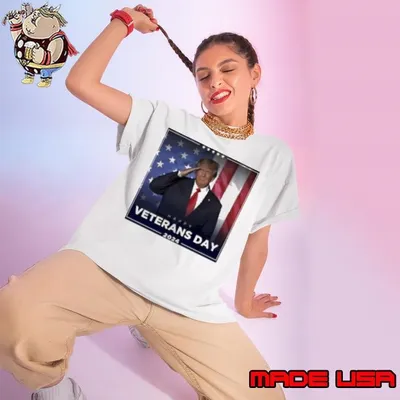 Real Donald Trump Happy Veterans Day 2024 Ladies tee