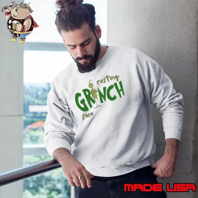 Resting Grinch Face Funny Christmas Sweatshirt