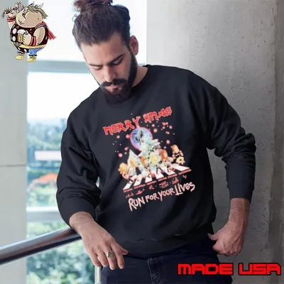 Rockin Merry Xmas Run For Your Lives Signatures 2024 Sweatshirt