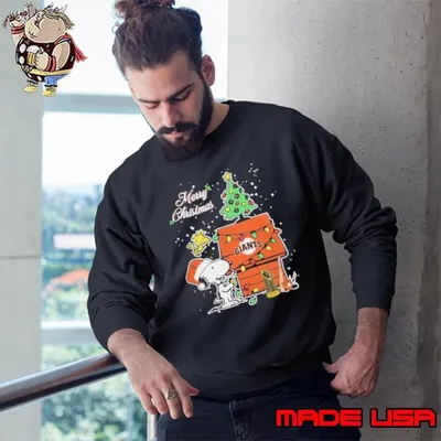 San Francisco Giants Merry Christmas With Snoopy Baby Sweatshirt