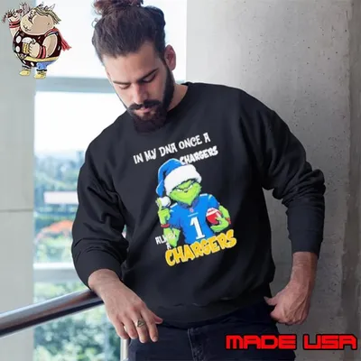 Santa Grinch in my DNA once a Chargers alway a Los Angeles Chargers Christmas Sweatshirt