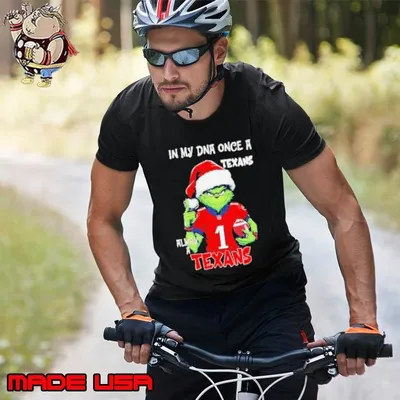 Santa Grinch in my DNA once a Texans alway a Houston Texans Christmas Unisex