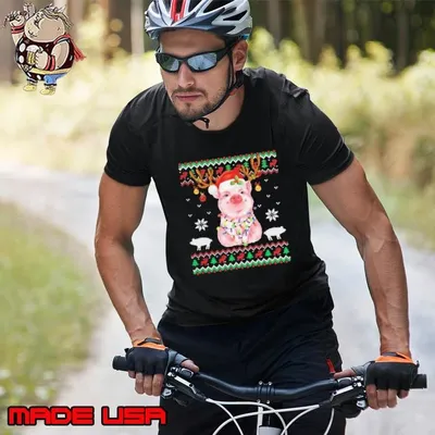 Santa Hat Pig Ugly Sweater Christmas Pig Christmas Unisex