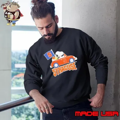 Snoopy And Woodstock Driving Car x Syracuse Orange Basketball Sweatshirt
