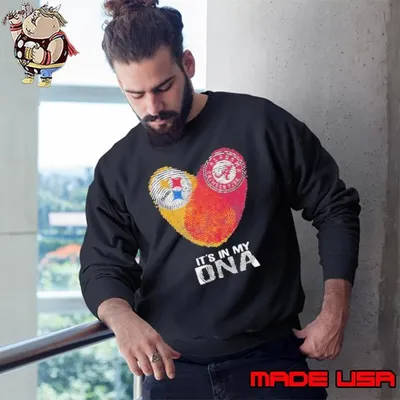 Steelers Alabama Crimsontide It’s In My Dna Heart Fingerprints Sweatshirt