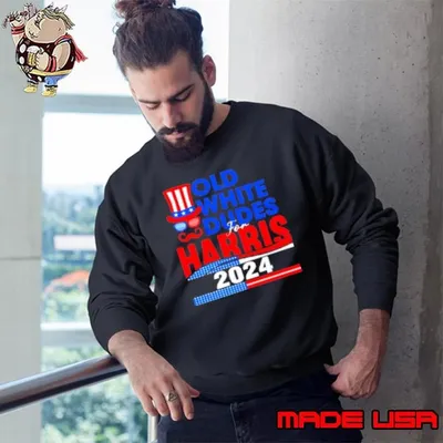 Vintage Old White Dudes for Harris 2024 American flag Sweatshirt
