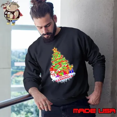 Arizona Cardinals Logo Tree Merry Christmas Sweatshirt