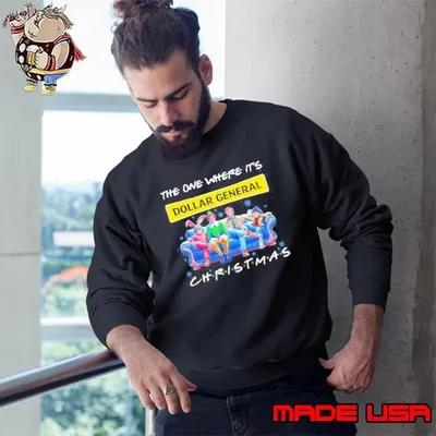 Characters Friends The One Where It’s Dollar General Christmas Sweatshirt