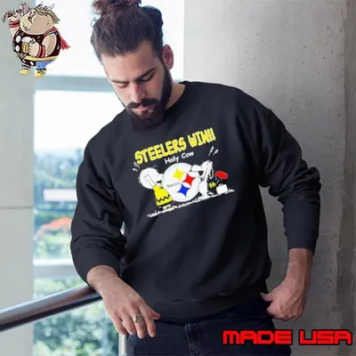 Charlie Brown Snoopy Pittsburgh Steelers win holy cow shirt