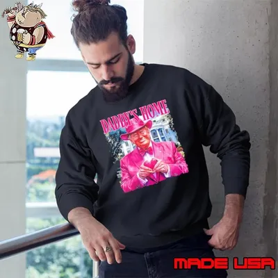 Daddy's Home Funny Trump Pink Heart Valentine's Day MAGA Sweatshirt
