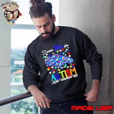 Denver Broncos I wear blue for Autism accept understand love Sweatshirt