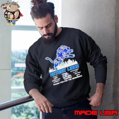 Detroit Lions Thank You For The Memories Signature City Skyline Sweatshirt