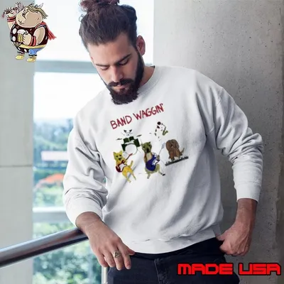 Dog band waggin art Sweatshirt