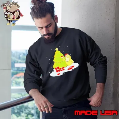 Duck gifts Christmas tree snow Sweatshirt