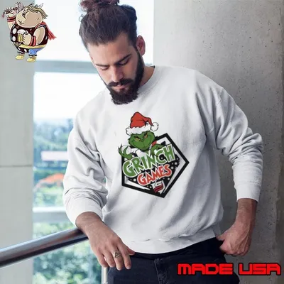 Grinch Games Baseball Sport Merry Christmas Sweatshirt