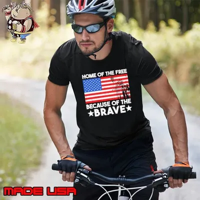 Home Of The Free Because Of The Brave 4Th July American Flag T-Shirt
