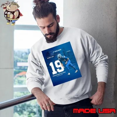 Jake Bates Detroit Lions NFL 19 Straight Made Field Goals To Start His Career 2024 Poster Sweatshirt