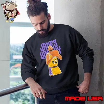 James Worthy Small Power Forwards #42 Bold Sweatshirt