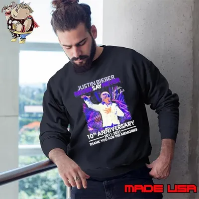 Justin Bieber never say never 10th anniversary signature Sweatshirt