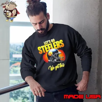 Let’s go Pittsburgh Steelers we got this helmet Sweatshirt