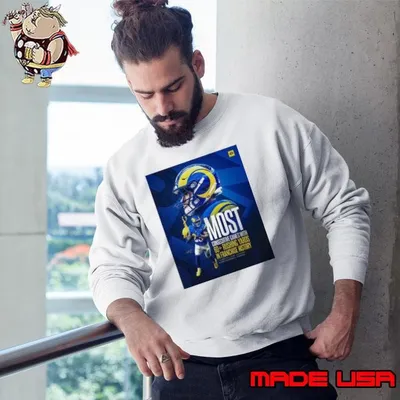 Los Angeles Rams Kyren Williams Most Consecutive Games With 60+ Rushing Yards In Franchise History Signature Poster Sweatshirt