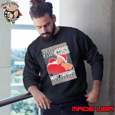 Mike Tyson Kiss Santa I Love You Merry Chrithmith 2024 Sweatshirt
