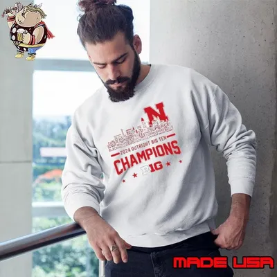 Nebraska Cornhuskers 2024 Outright Big Ten Champions name city skyline shirt