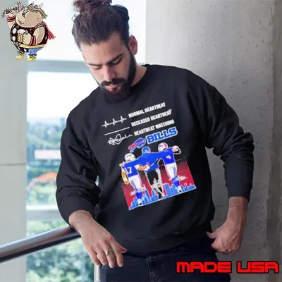 Normal Heartbeat Deceased Heartbeat Watch Buffalo Bills Allen, Cook and Sean McDermott Sweatshirt