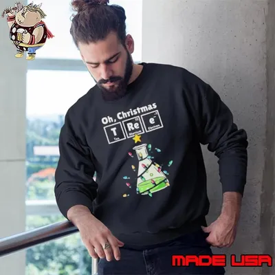 Oh Christmas Tree Chemistree Science Chemistry Christmas Light Sweatshirt