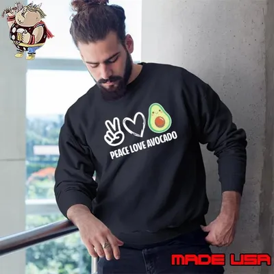 Peace Love Avocado Adult Kids Men Women Avocado Lover Sweatshirt