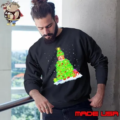 Santa Australian Shepherd Dog Christmas tree Sweatshirt