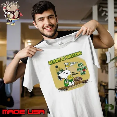 Snoopy Woodstock ready and waiting Green Bay Packers go Packs go shirt