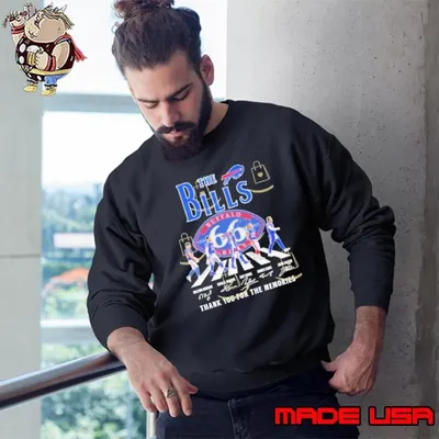 The Buffalo Bills 66 Year 1959-2025 Signature Thank You For The Memories Sweatshirt