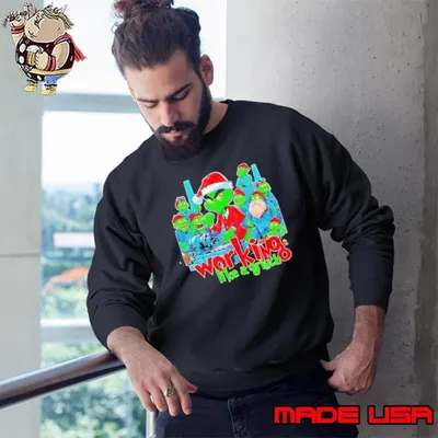 Working like a Grinch Christmas mechanic shirt