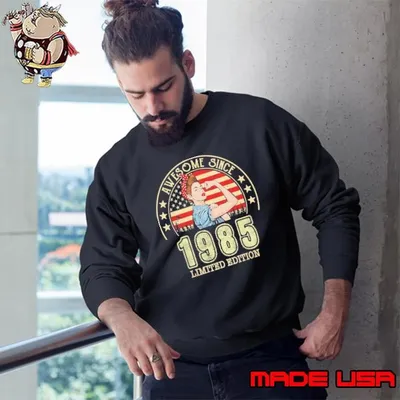 40th Birthday Limited Edition 1985 Awesome 40 Year Old Usa Flag Strong Women Sweatshirt