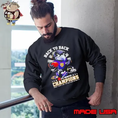 Back to back AFC North Champions Baltimore Ravens mascot Sweatshirt