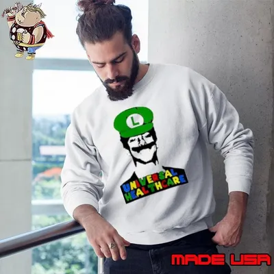 Luigi Mangione Universal Healthcare Super Mario Bros Sweatshirt